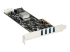 StarTech.com PCI Express (PCIe) SuperSpeed USB 3.0-kortadapter med 4 portar och 4 dedicerade kanaler på 5 Gbps – UASP – SATA/LP4-ström - Vänster vinkel